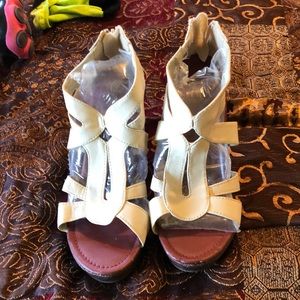 Off white sandals worn a few times